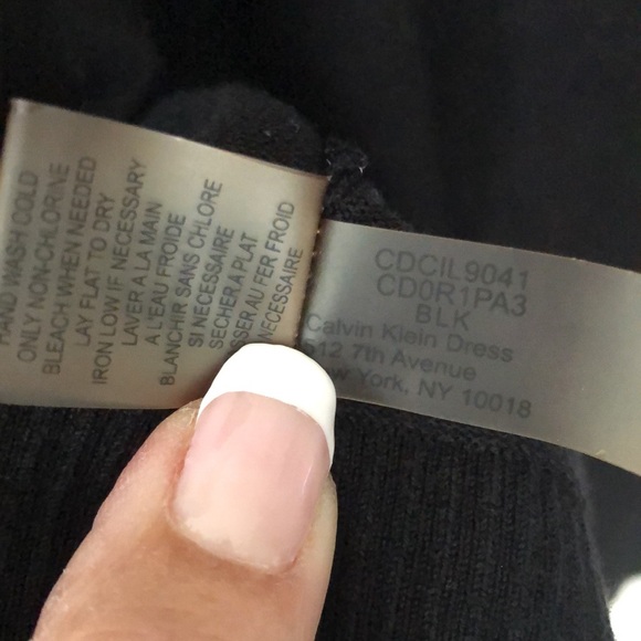 Calvin Kline Cardigan Sweater Black 3/4 sleeves size XL EUC a staple piece - Picture 8 of 8